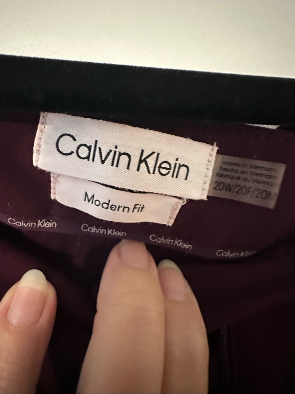 Calvin Klein Plum Modern Fit Trousers